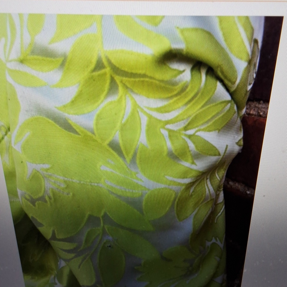 Nipon Boutique Lime Green Jacquard Dress Jacket Set Formal 4 - Picture 14 of 14